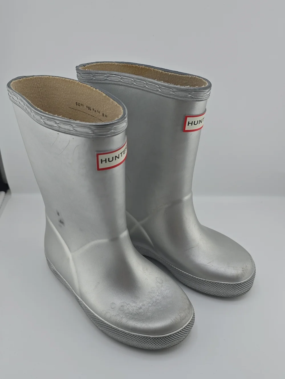 Hunter Metallic Silver Mid-Calf Rain Boots